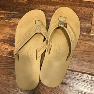 Rainbow sandals; never worn outside